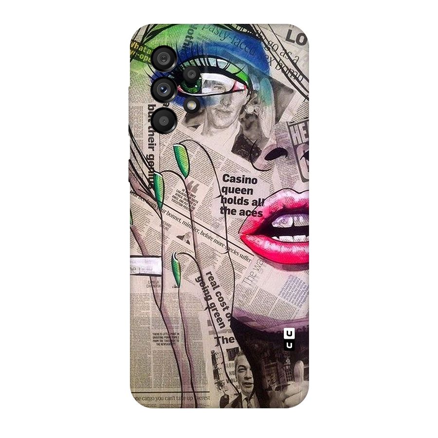 Newspaper Girl Art Original Polycarbonate Back Case for Galaxy A73 5G