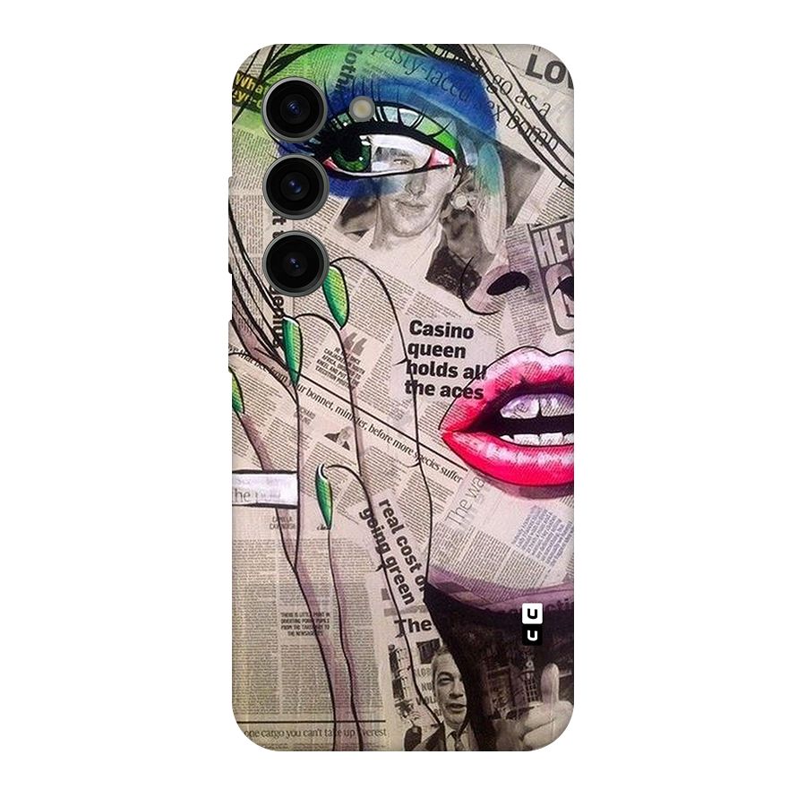 Newspaper Girl Art Original Polycarbonate Back Case for Galaxy S23