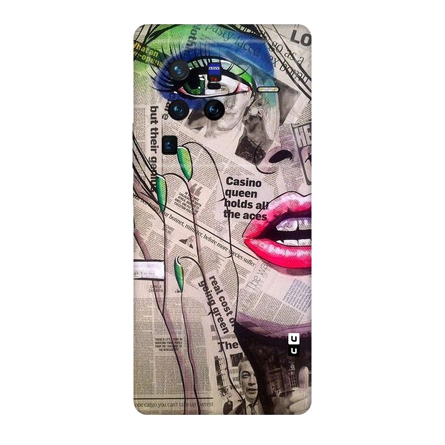 Newspaper Girl Art Original Polycarbonate Back Case for Vivo X80