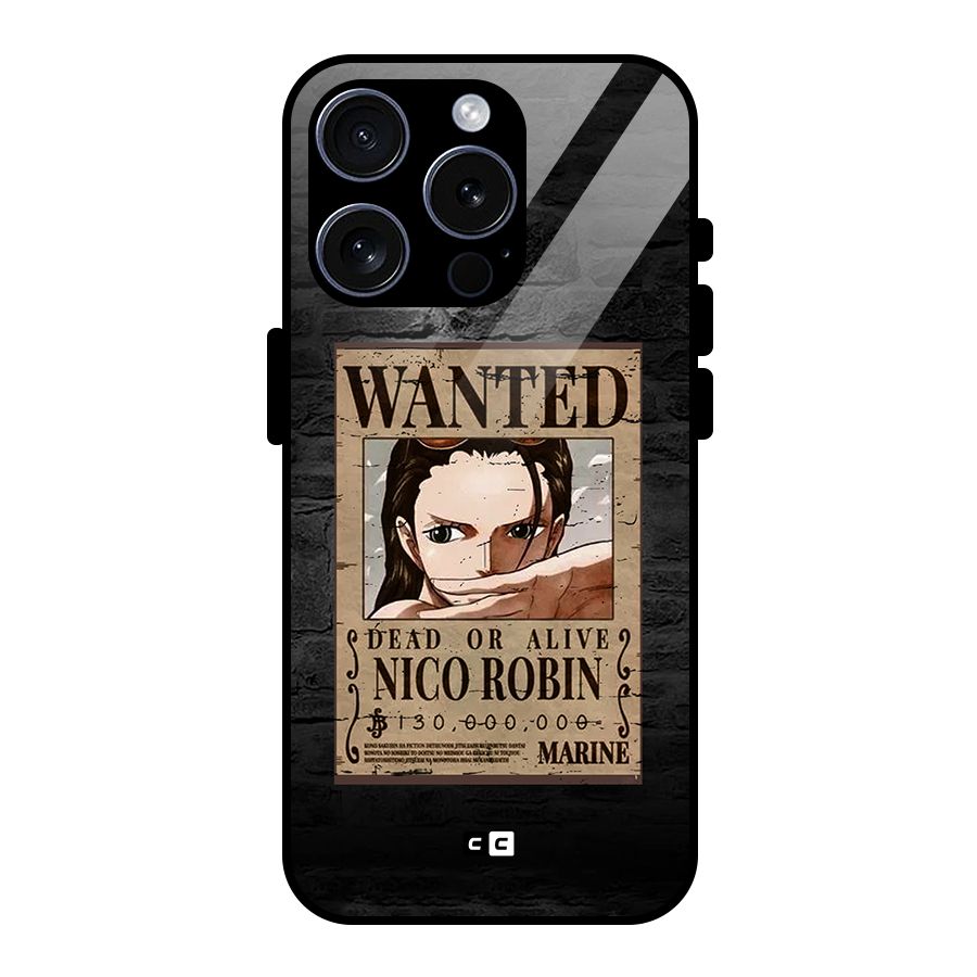 Nico Robin Wanted Glass Back Case for iPhone 15 Pro
