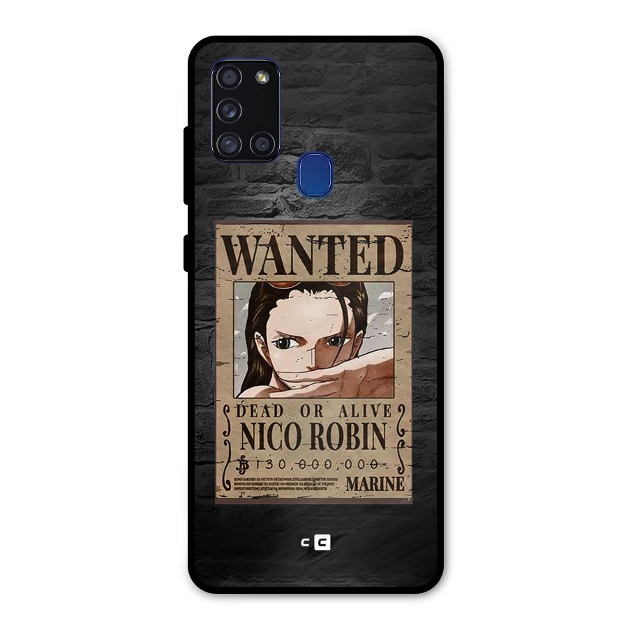 Nico Robin Wanted Metal Back Case for Galaxy A21s