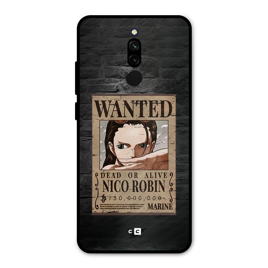 Nico Robin Wanted Metal Back Case for Redmi 8