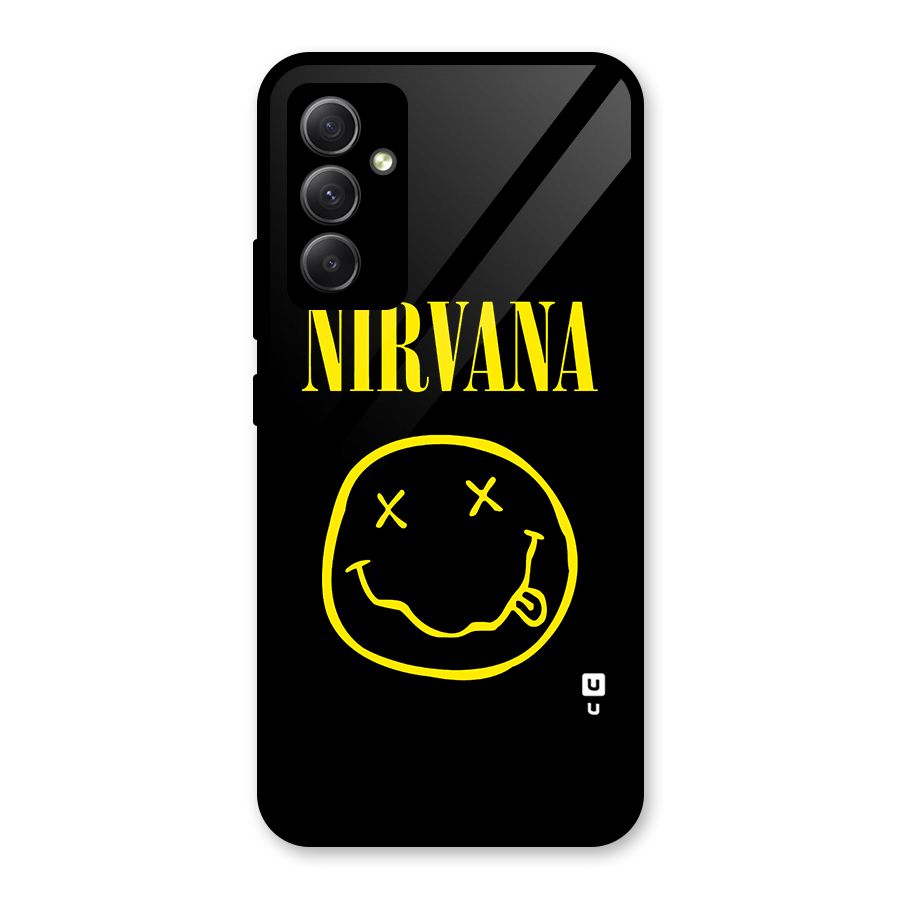 Nirvana Smiley Glass Back Case for Galaxy A34