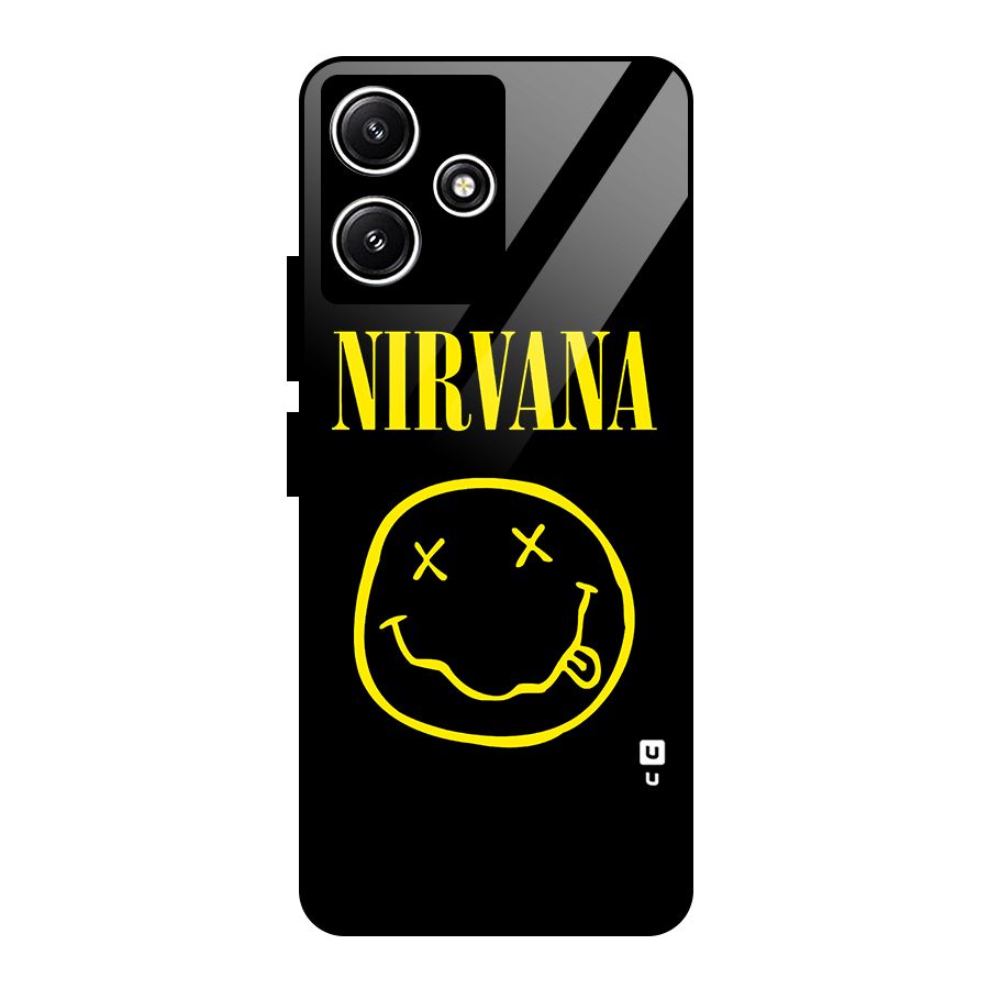 Nirvana Smiley Glass Back Case for Poco M6 Pro