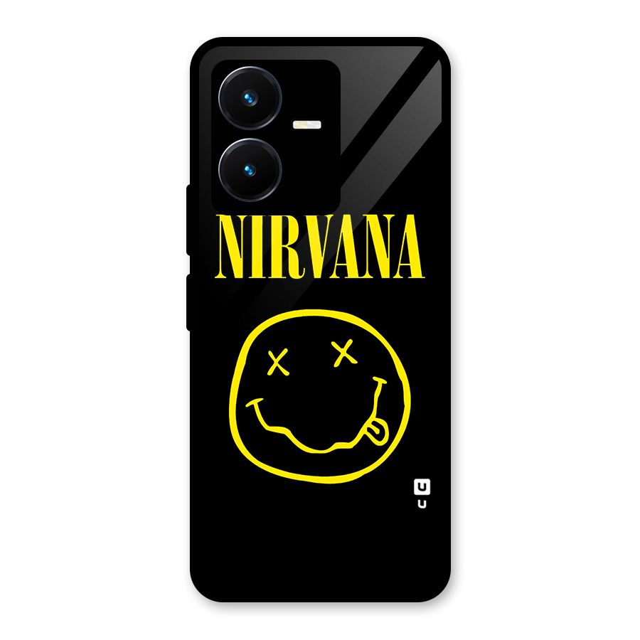 Nirvana Smiley Glass Back Case for Vivo Y22s