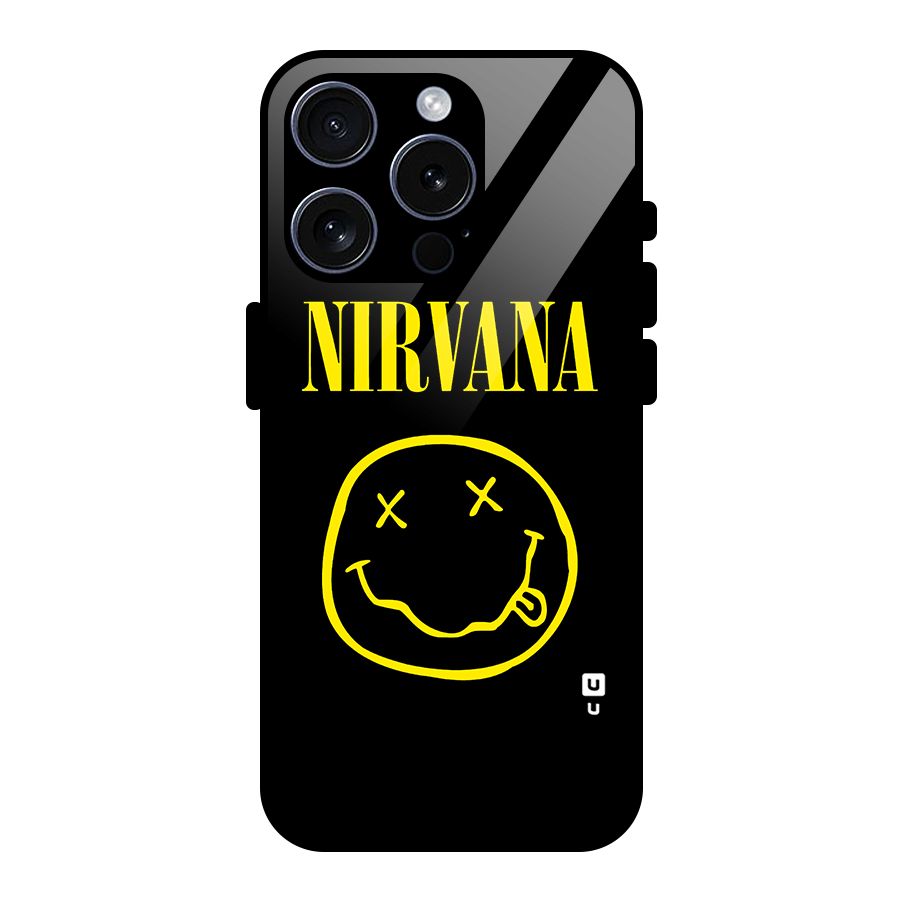 Nirvana Smiley Glass Back Case for iPhone 15 Pro