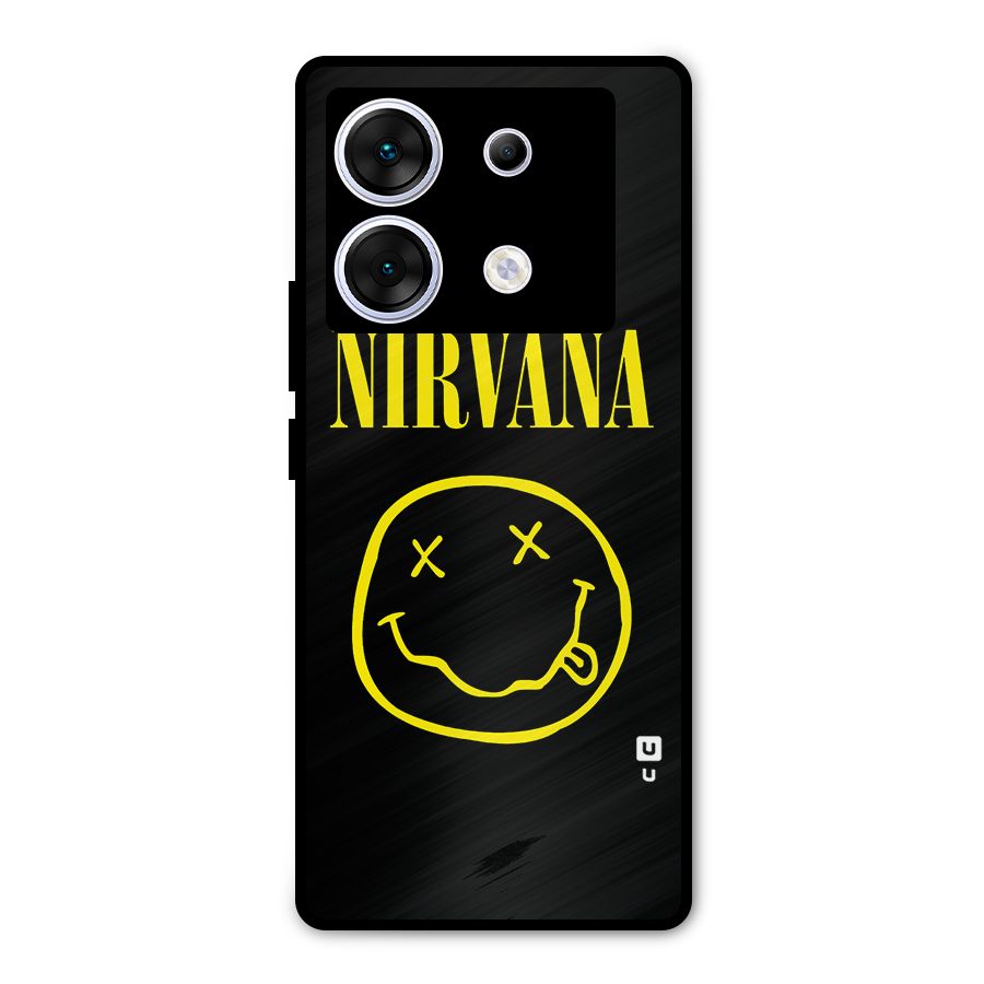 Nirvana Smiley Metal Back Case for Infinix Zero 30 5G