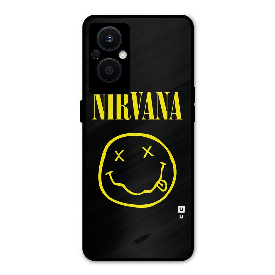 Nirvana Smiley Metal Back Case for Oppo F21 Pro 5G