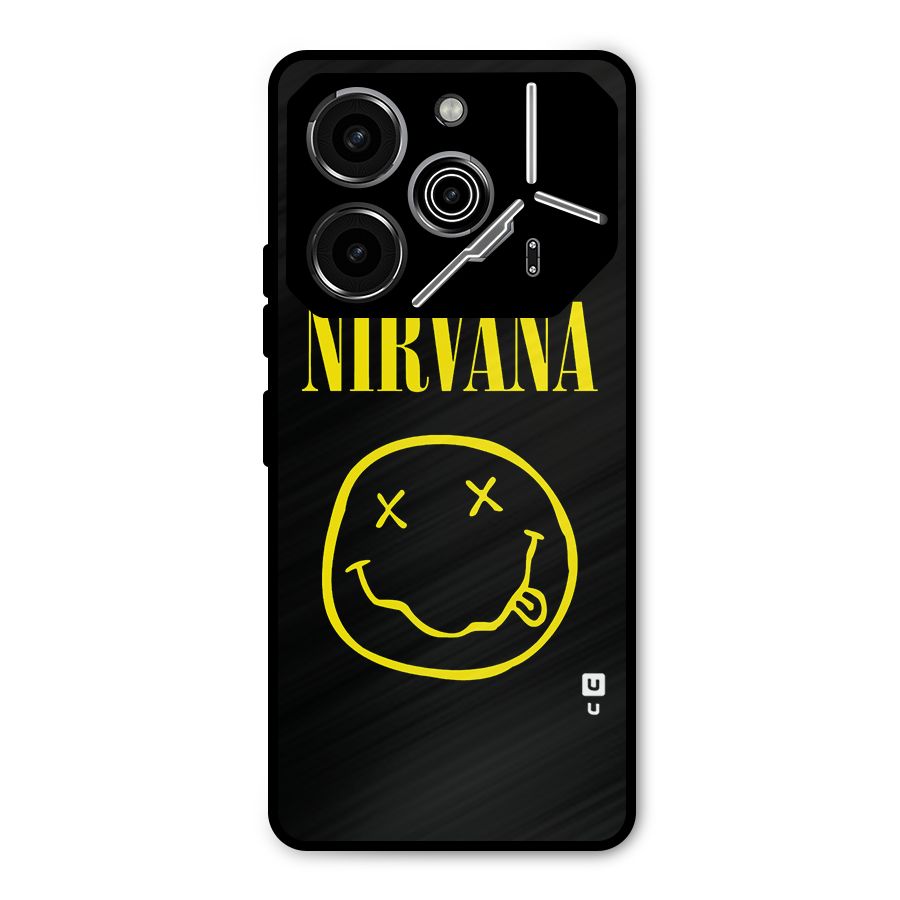Nirvana Smiley Metal Back Case for Tecno Pova 6 Pro