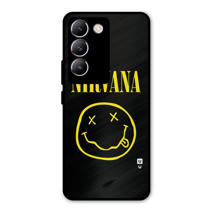 Nirvana Smiley Metal Back Case for Vivo T3 5G