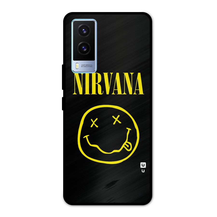 Nirvana Smiley Metal Back Case for Vivo V21e 5G