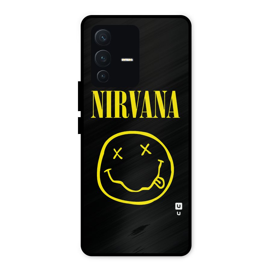Nirvana Smiley Metal Back Case for Vivo V23 5G