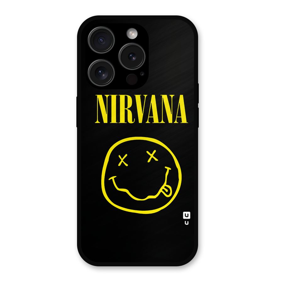 Nirvana Smiley Metal Back Case for iPhone 15 Pro