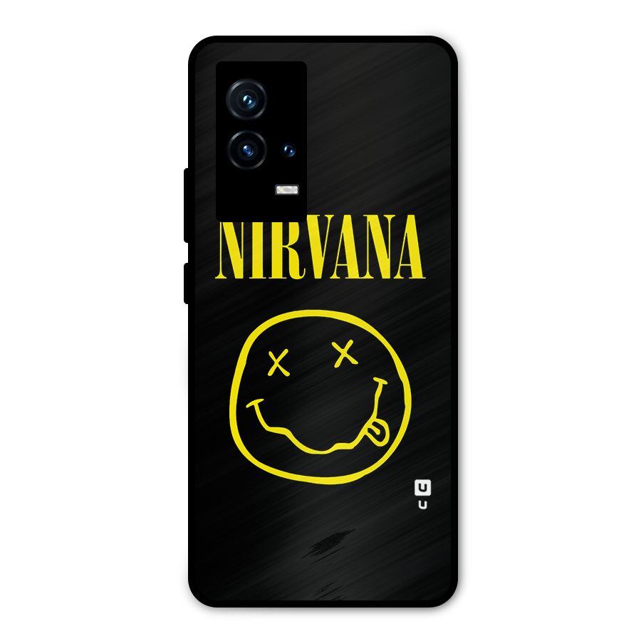 Nirvana Smiley Metal Back Case for iQOO 9 5G