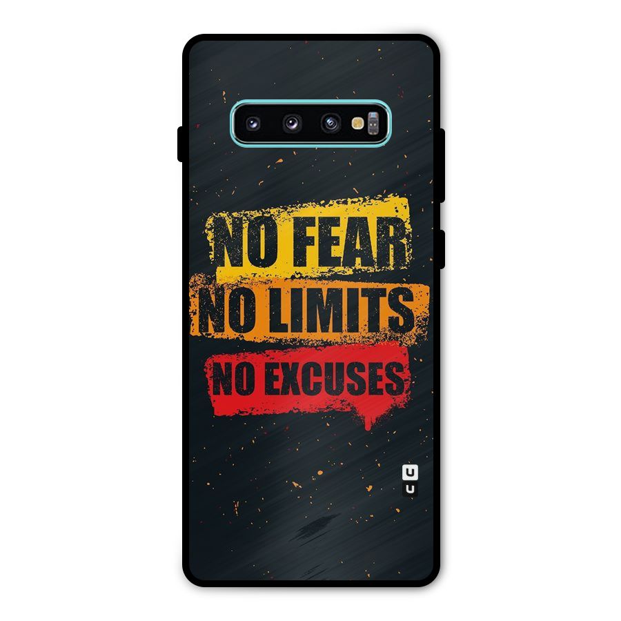 No Fear No Limits Metal Back Case for Galaxy S10 Plus