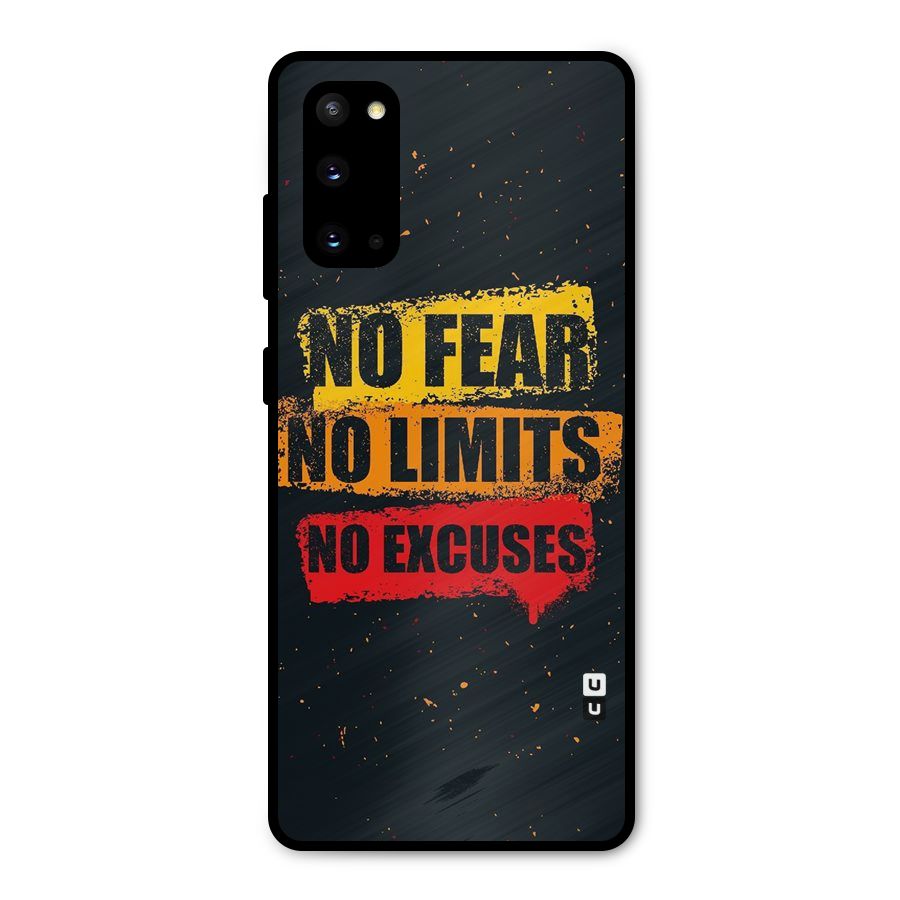 No Fear No Limits Metal Back Case for Galaxy S20