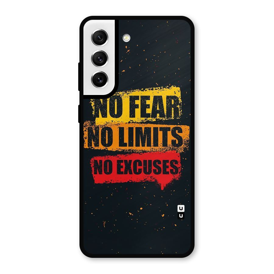 No Fear No Limits Metal Back Case for Galaxy S21 FE 5G