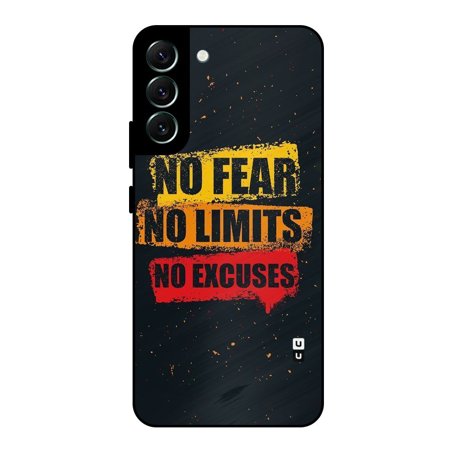 No Fear No Limits Metal Back Case for Galaxy S22 Plus 5G