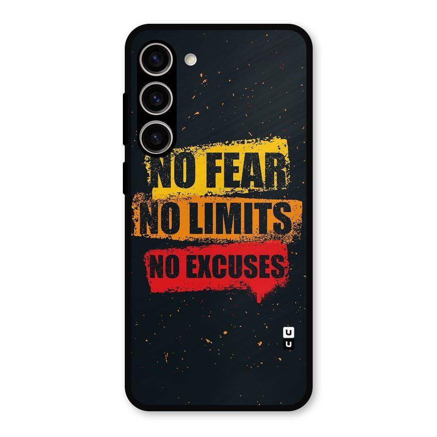 No Fear No Limits Metal Back Case for Galaxy S23 Plus