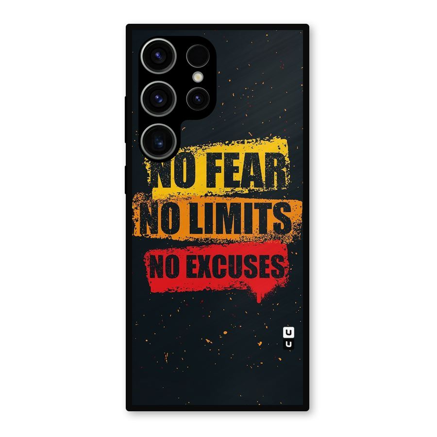 No Fear No Limits Metal Back Case for Galaxy S23 Ultra