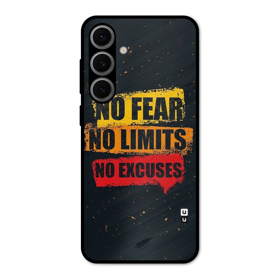 No Fear No Limits Metal Back Case for Galaxy S24 FE