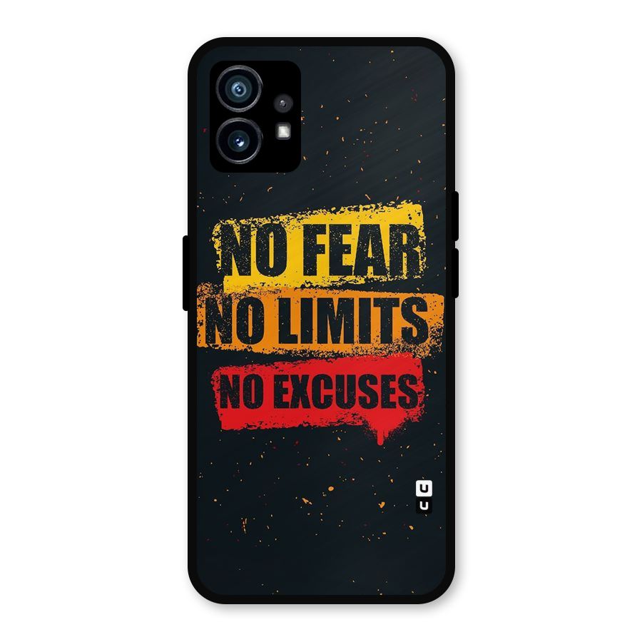 No Fear No Limits Metal Back Case for Nothing Phone 1