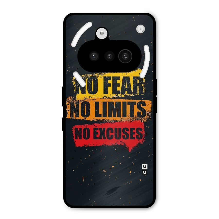 No Fear No Limits Metal Back Case for Nothing Phone 3a