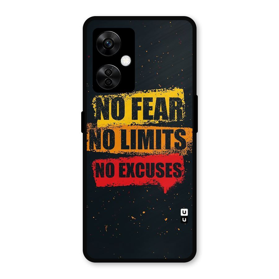 No Fear No Limits Metal Back Case for OnePlus Nord CE 3 Lite