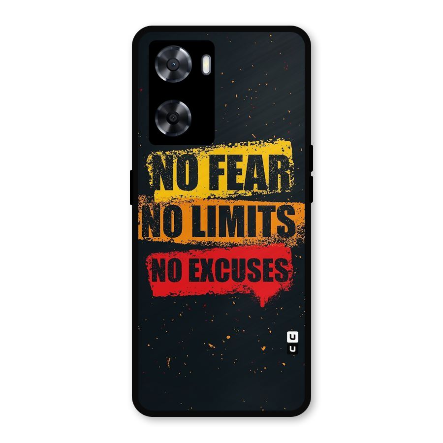 No Fear No Limits Metal Back Case for Oppo A77s
