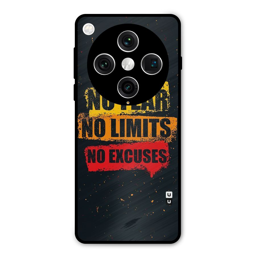 No Fear No Limits Metal Back Case for Oppo Find X8 Pro