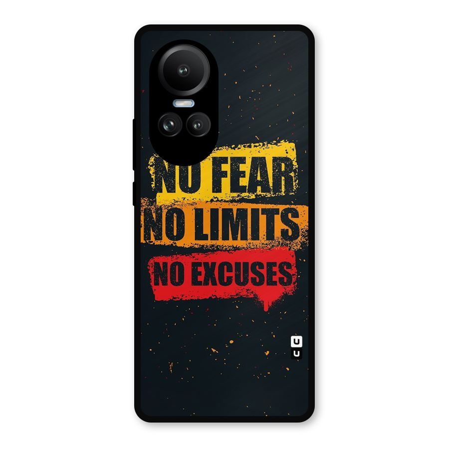 No Fear No Limits Metal Back Case for Oppo Reno10 Pro