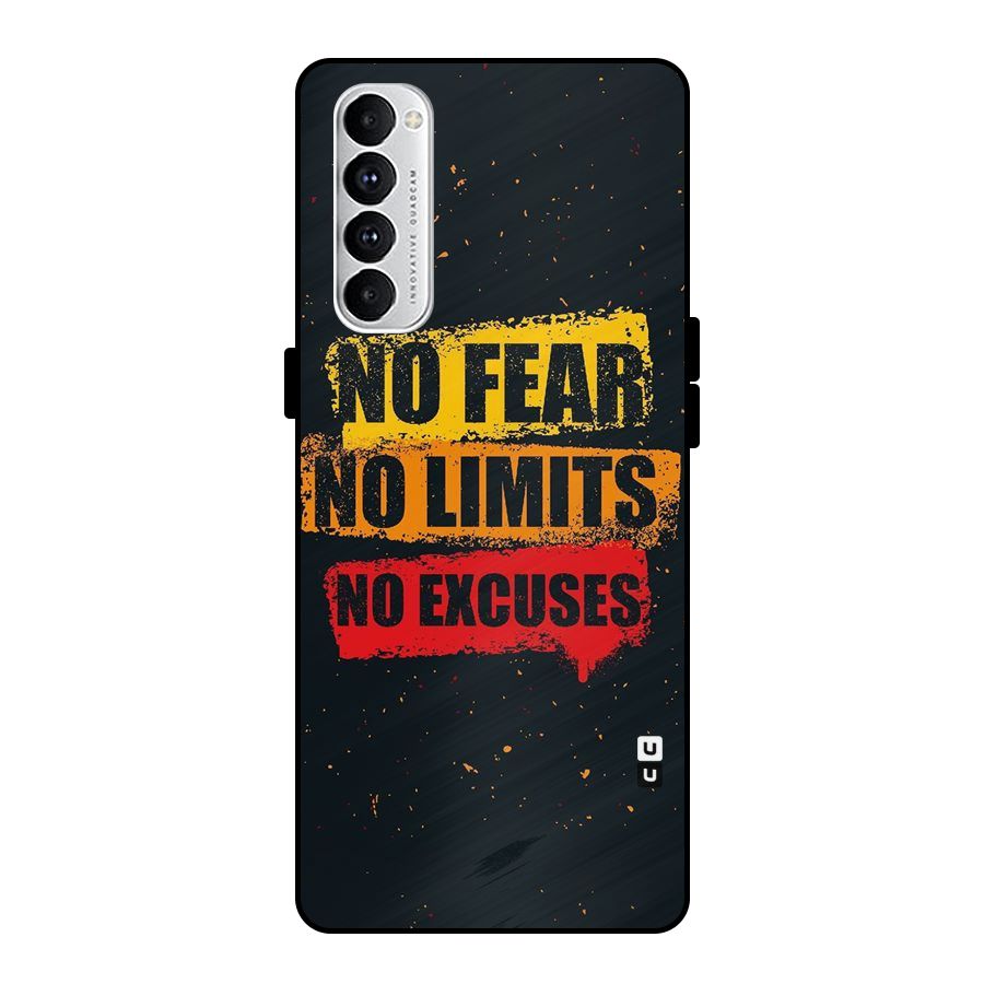 No Fear No Limits Metal Back Case for Oppo Reno4 Pro