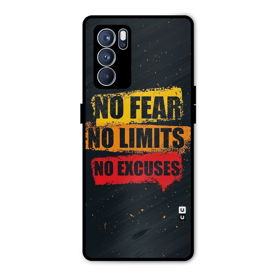 No Fear No Limits Metal Back Case for Oppo Reno6 Pro 5G
