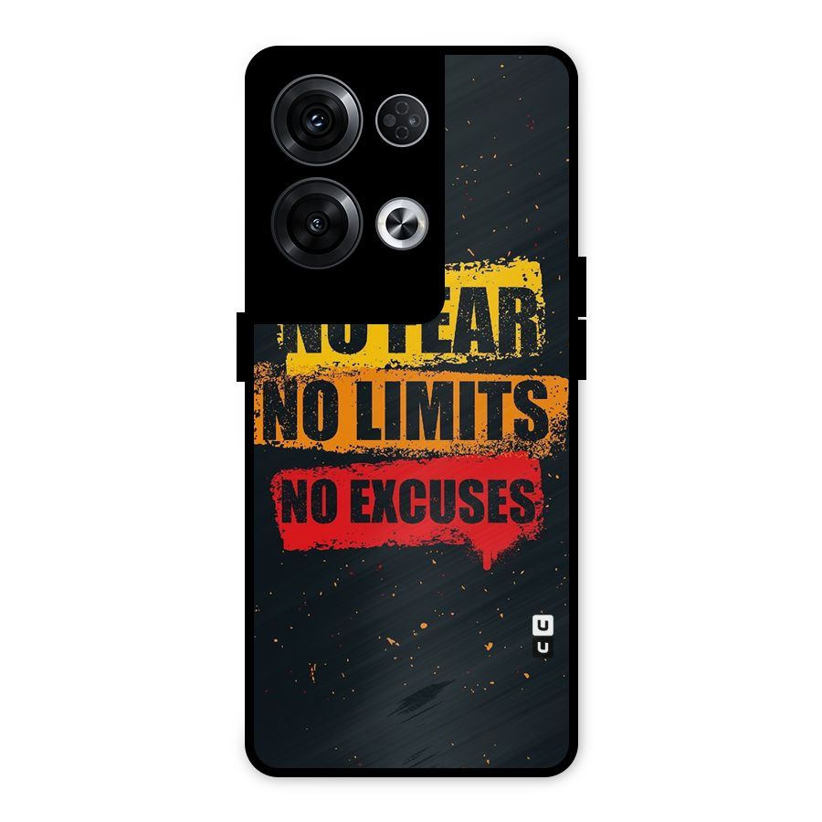 No Fear No Limits Metal Back Case for Oppo Reno8 Pro 5G