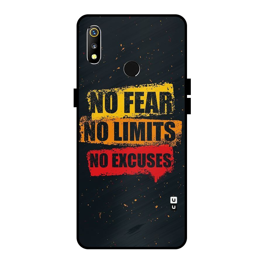 No Fear No Limits Metal Back Case for Realme 3