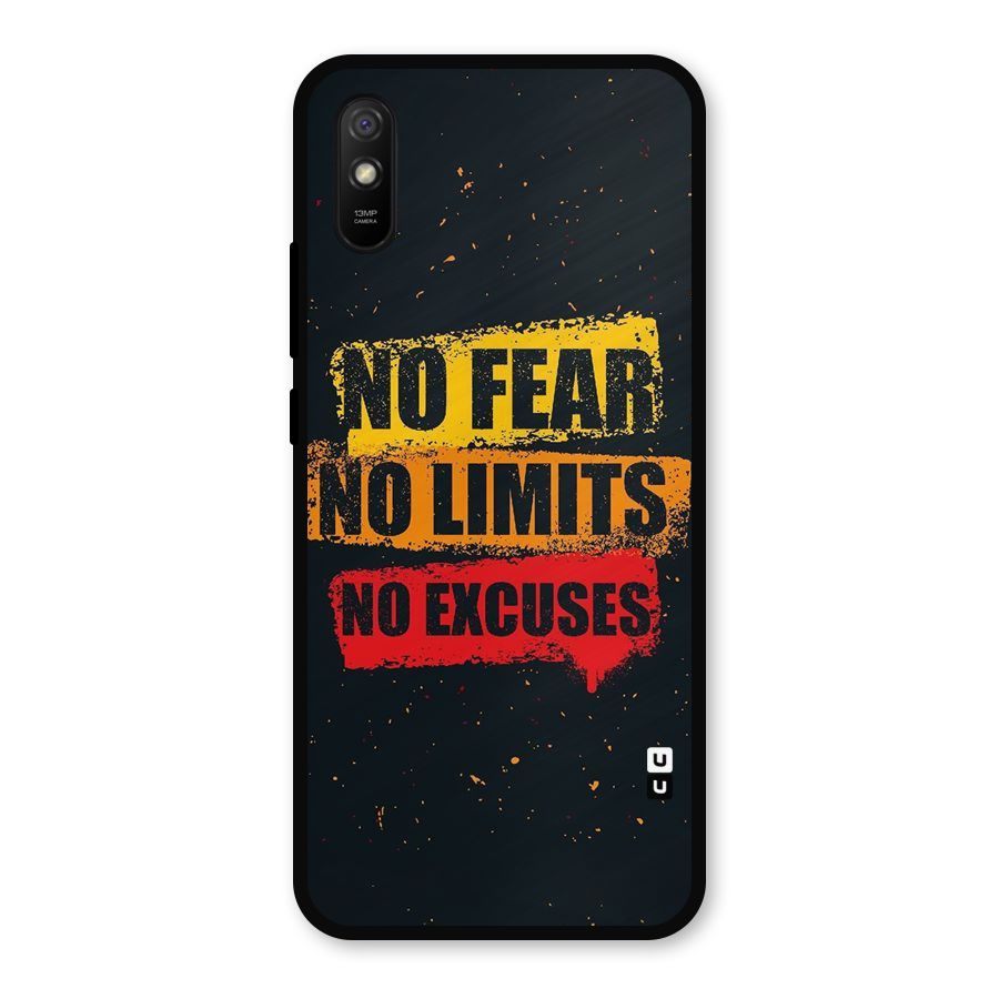 No Fear No Limits Metal Back Case for Redmi 9a