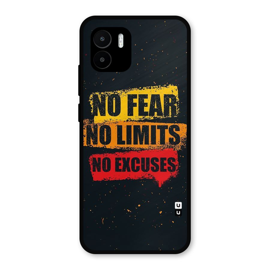 No Fear No Limits Metal Back Case for Redmi A2