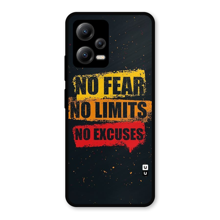 No Fear No Limits Metal Back Case for Redmi Note 12 5G