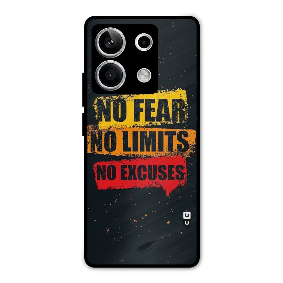 No Fear No Limits Metal Back Case for Redmi Note 13 5G
