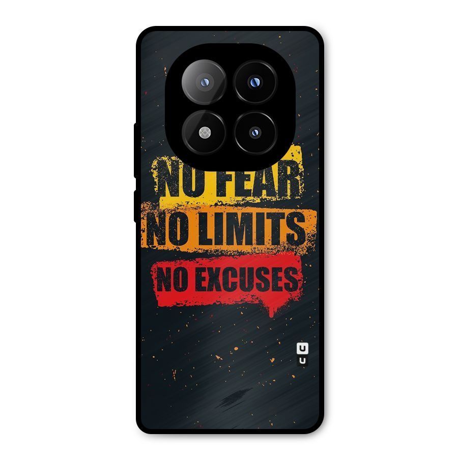 No Fear No Limits Metal Back Case for Redmi Note 14 Pro Plus 5G
