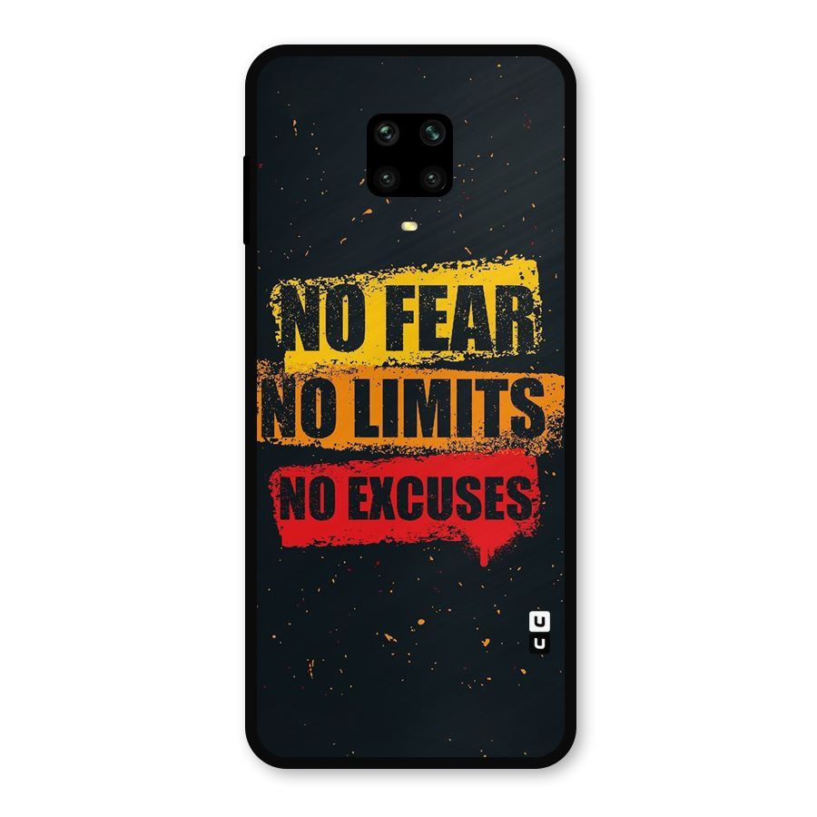 No Fear No Limits Metal Back Case for Redmi Note 9 Pro