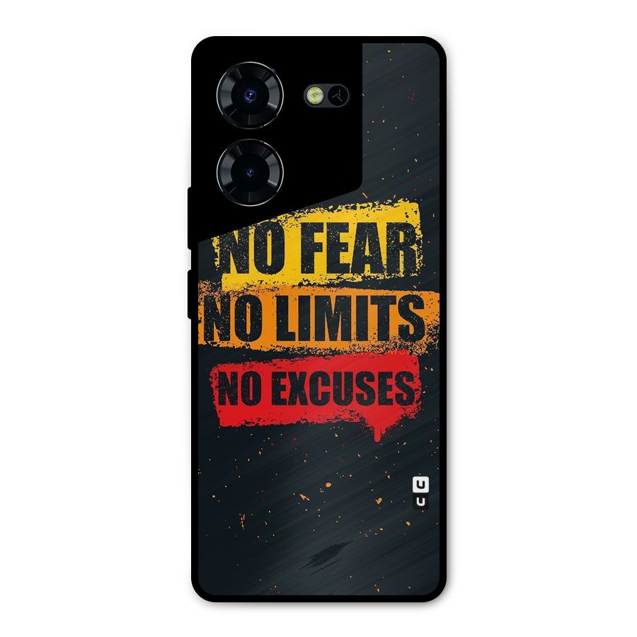 No Fear No Limits Metal Back Case for Tecno Pova 5 Pro 5G