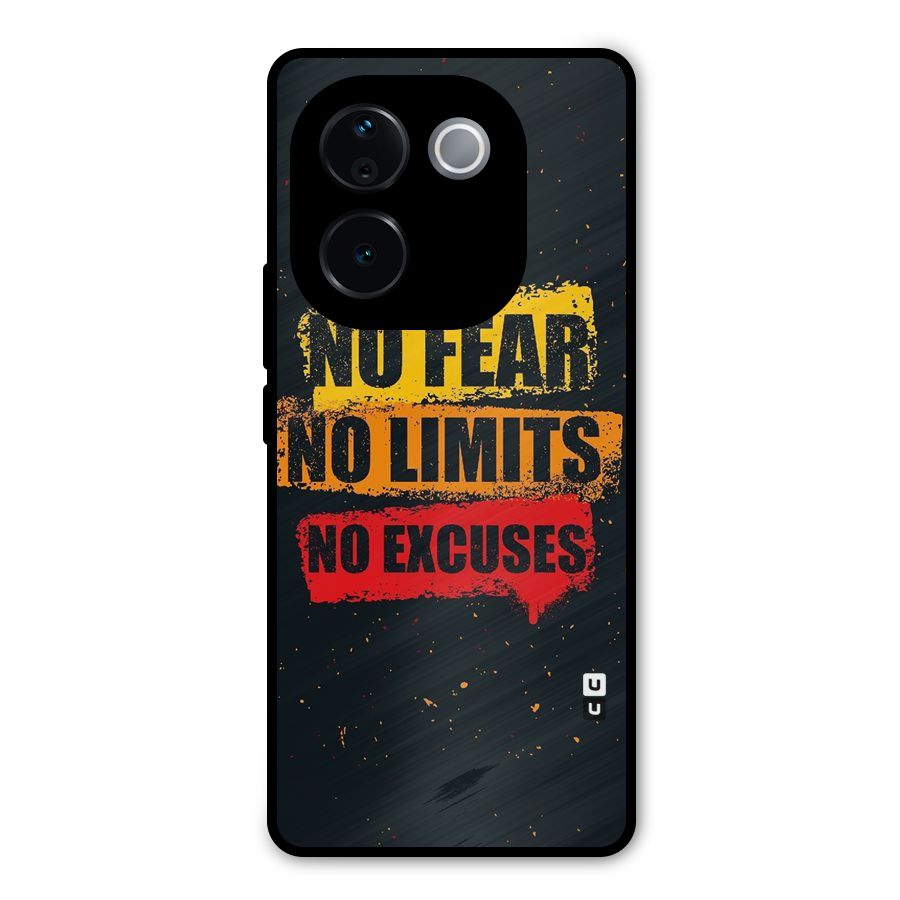 No Fear No Limits Metal Back Case for Vivo T3 Pro