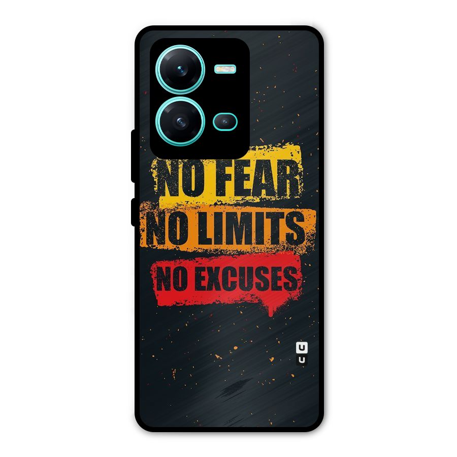 No Fear No Limits Metal Back Case for Vivo V25