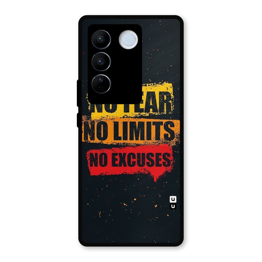 No Fear No Limits Metal Back Case for Vivo V27 Pro