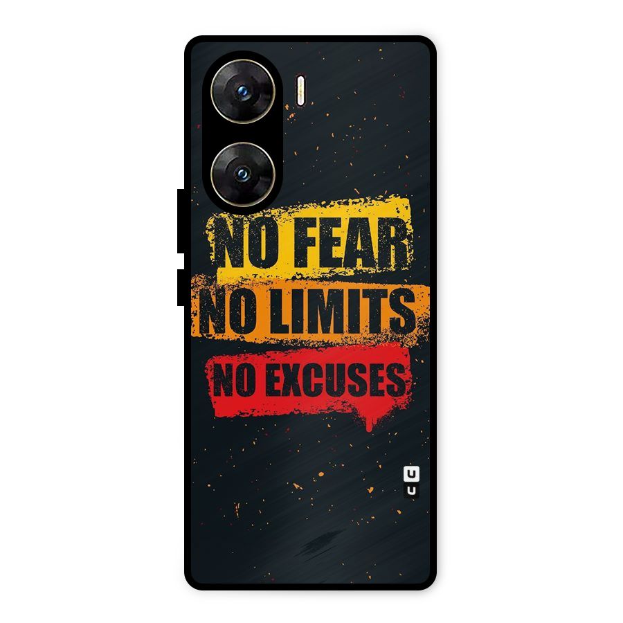 No Fear No Limits Metal Back Case for Vivo V29e