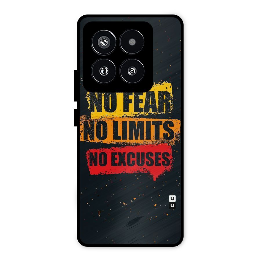 No Fear No Limits Metal Back Case for Xiaomi 14 Pro