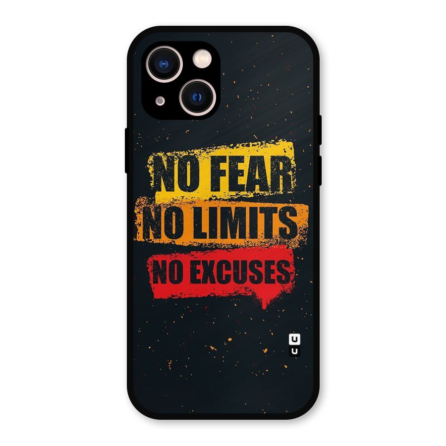 No Fear No Limits Metal Back Case for iPhone 13