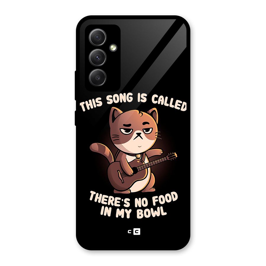 No Food in My Bowl Cat Glass Back Case for Galaxy A34