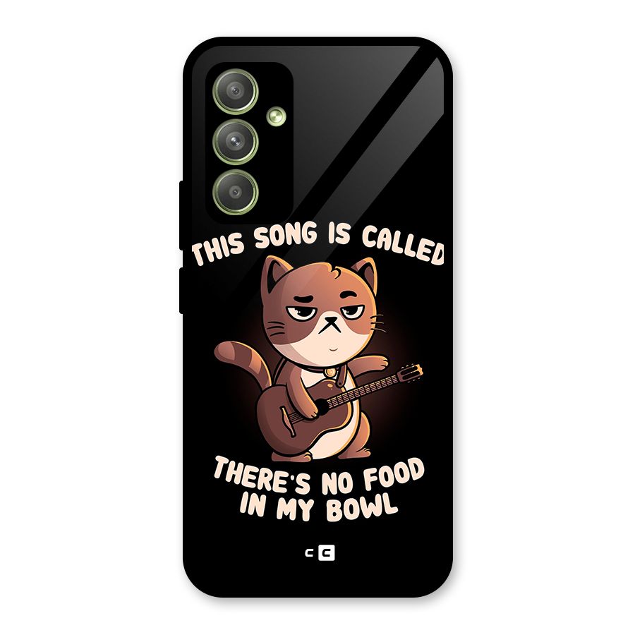 No Food in My Bowl Cat Glass Back Case for Galaxy A54
